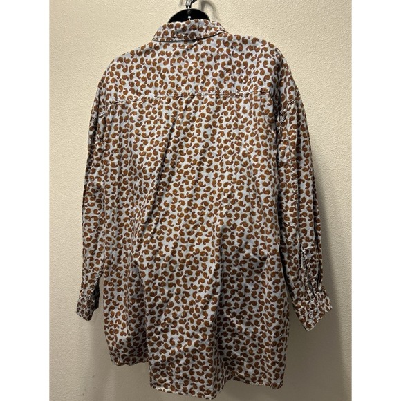 Vintage Gitano Women's  Button Down Blue‎ With Brown Paisley Size 20W - Picture 3 of 4